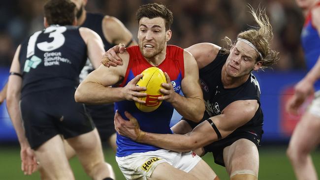 Melbourne vice-captain Jack Viney has been named in the 44-man All-Australian squad, with the team to be announced on Wednesday. Picture: Daniel Pockett / Getty Images