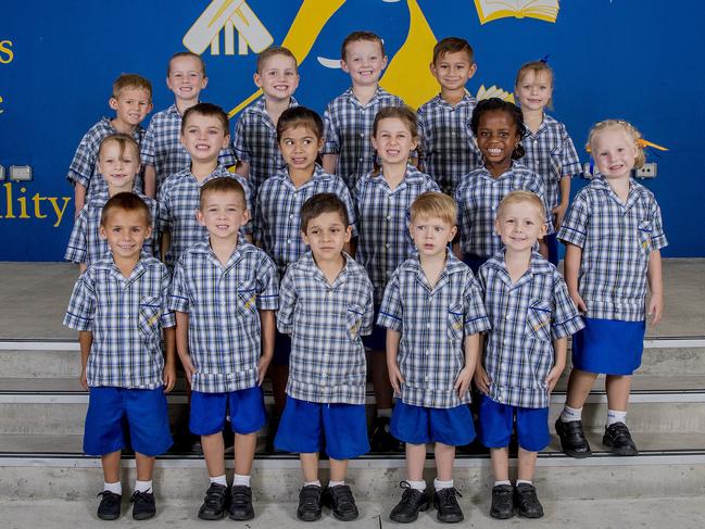 Pimpama Primary School prep classes for My first year. Prep C. (back row) Christian Walker, Marley O'sullivan-Steble, Yai Muir, Micah Green, Hudson Oseterika, Indy Wozniak. (middle row) Abby Wozniak, Jeff Love, Bree Jovicic, Layla Bush, Winnie Caulker, Ella Lumsden. (front) Rashard Merritt, Zaylan Lee, Noah Gollary, Cruden Braxton, Jake Truss. Picture: Jerad Williams