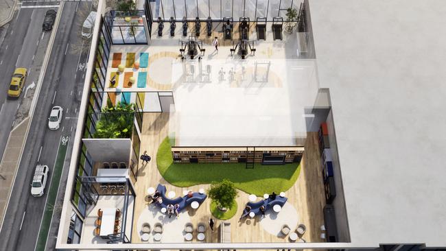 Artist's impression of the gym and communal area in the $200m Victoria Tower Adelaide apartment development on Grote St. Picture: Supplied by Auta Group