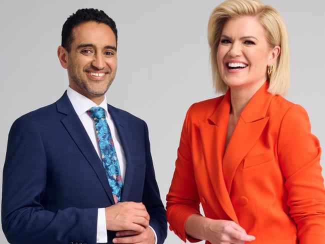 The Project hosts Waleed Aly and Sarah Harris. Picture: Network 10