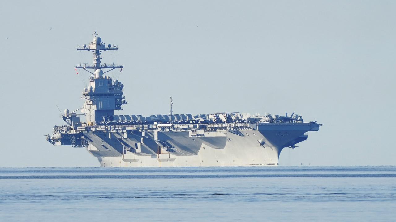 This photograph taken on May 24, 2023 shows the US aircraft carrier USS Gerald R. Ford. Picture: Terje Pedersen/NTB/AFP