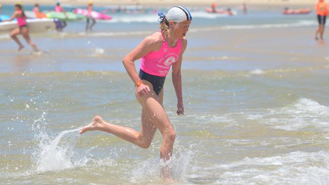 Action from the Queensland Youth Surf Life Saving Championships on February 17.