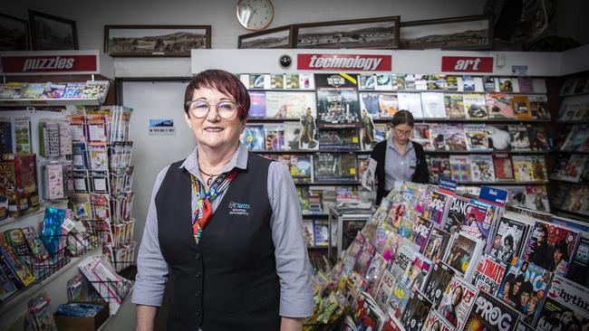 Lisa Martin at Winnings Newsagency supports the vaping industry. Picture: LUKE BOWDEN