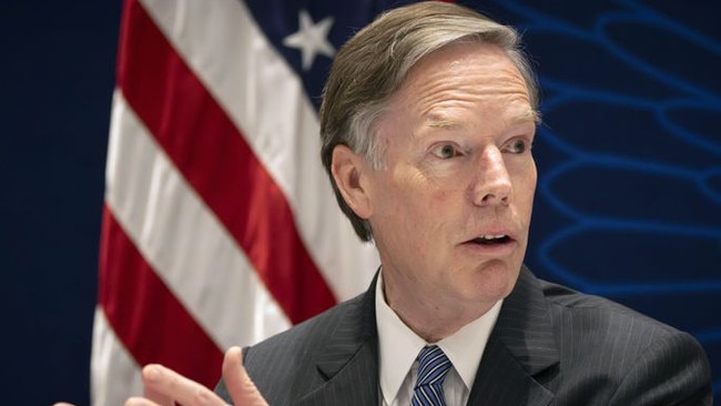 US Ambassador to China Nicholas Burns speaking at a climate-finance roundtable discussion at the US Embassy in Beijing earlier this month. Picture: Shutterstock/WSJ