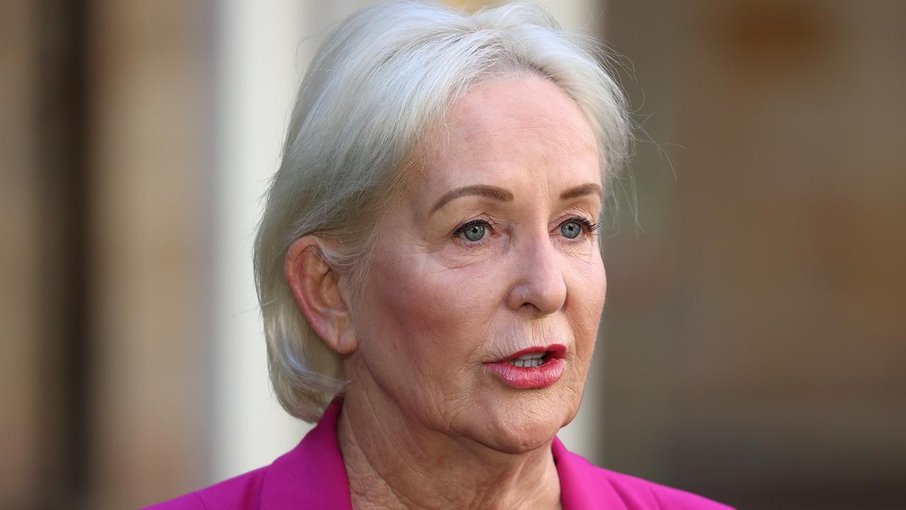 Shadow Health Minister Ros Bates during a news conference at state parliament, Brisbane. Picture: Liam Kidston.