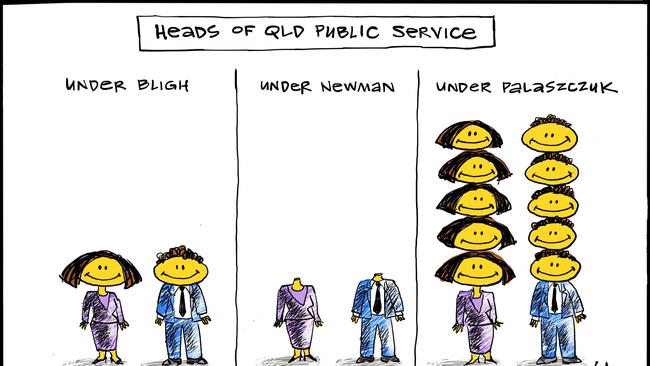 Leahy's take on the growth in the Queensland public service. Picture: The Courier-Mail