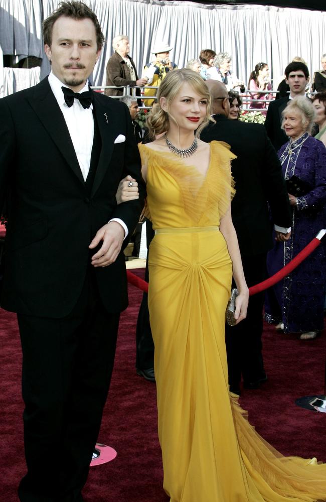 Actor Heath Ledger and wife, actress Michelle Williams at the 78th Academy Awards in 2006, two years before his death. Picture: Jeff Hayned.