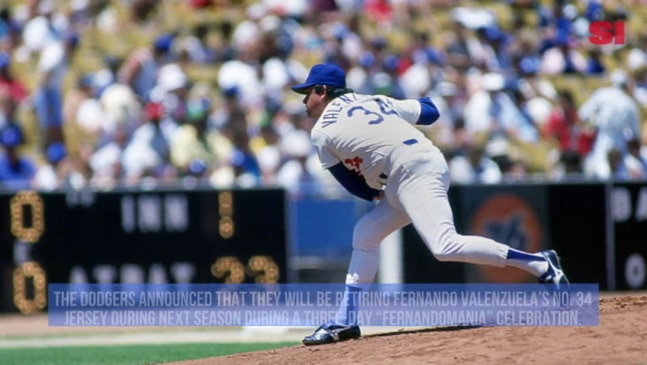 Los Angeles Dodgers to Retire Fernando Valenzuela's No. 34 Jersey