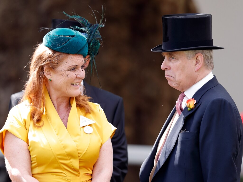 ASCOT, UNITED KINGDOM - JUNE 21: (EMBARGOED FOR PUBLICATION IN UK NEWSPAPERS UNTIL 24 HOURS AFTER CREATE DATE AND TIME) Sarah Ferguson, Duchess of York and Prince Andrew, Duke of York attend day four of Royal Ascot at Ascot Racecourse on June 21, 2019 in Ascot, England. (Photo by Max Mumby/Indigo/Getty Images)