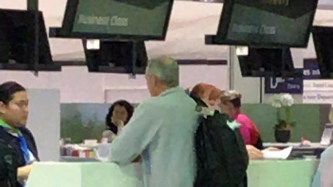 South Sydney coach Wayne Bennett at the airport.