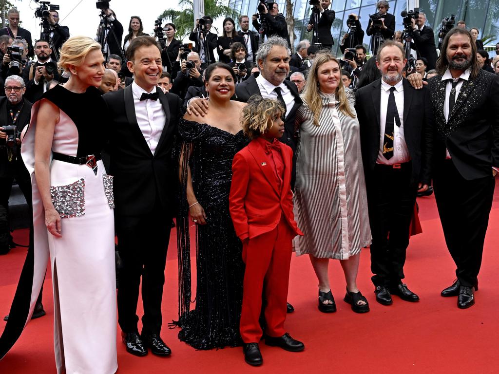 Cate Blanchett, Lorenzo De Maio, Deborah Mailman, Aswan Reid, Wayne Blair, Coco Francini, Andrew Upton and Warwick Thornton. Picture: Getty Images