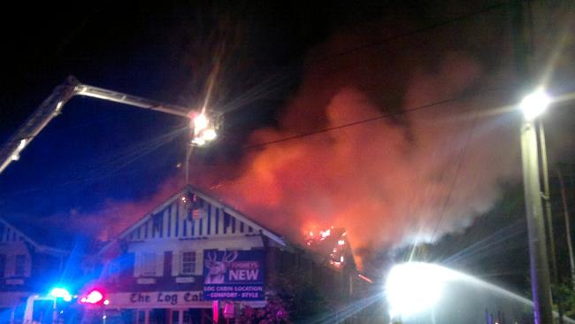 The Log Cabin Hotel burnt down on March 8, 2012. Picture: Matt Black Productions