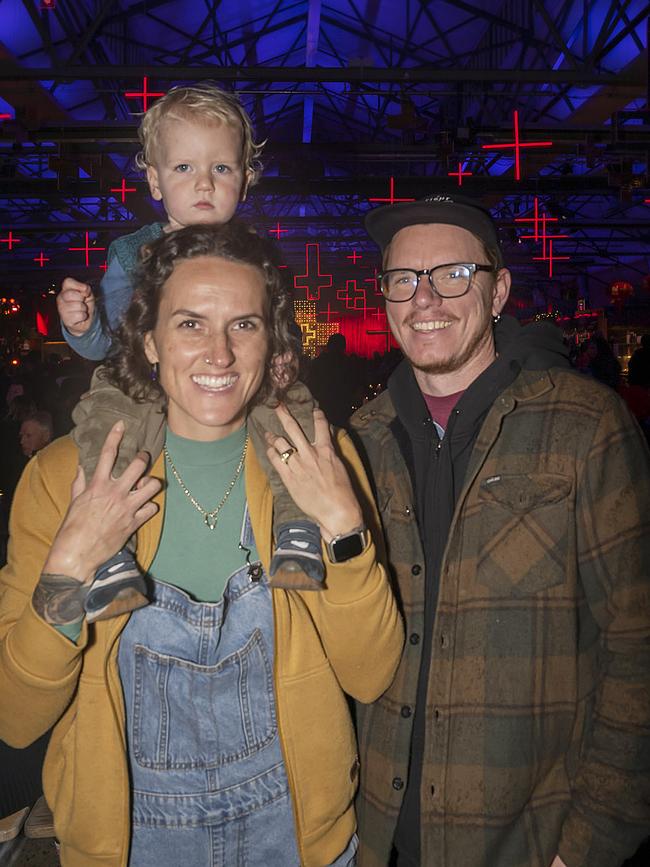 Dark Mofo 2023. Winter Feast. Kester Sappho, Chipper Sappho-Travers, Darcy Travers. Picture: Caroline Tan