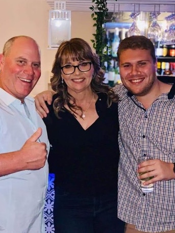 Senior Constable David (Dave) Masters was tragically killed on the Bruce Highway trying to stop a stolen vehicle. Dave pictured with wife Sharon and son Jack. Picture Supplied.