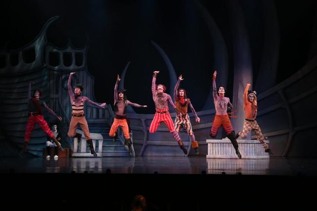 The pirates in a scene from the Queensland Ballet's Peter Pan. Picture: David Kelly