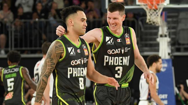 Izayah Le'Afa and Cameron Gliddon combined to power the Phoenix in an epic comeback win. Picture: Getty Images