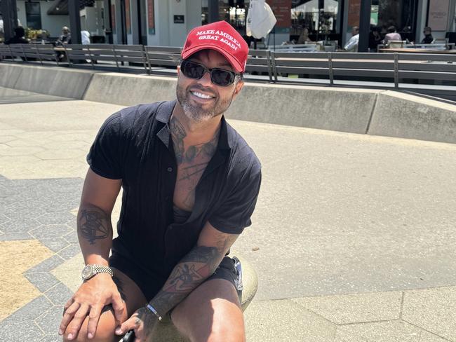 Mr Notta was asked to remove his MAGA cap at St Kilda’s Captain Baxter. Picture: Supplied