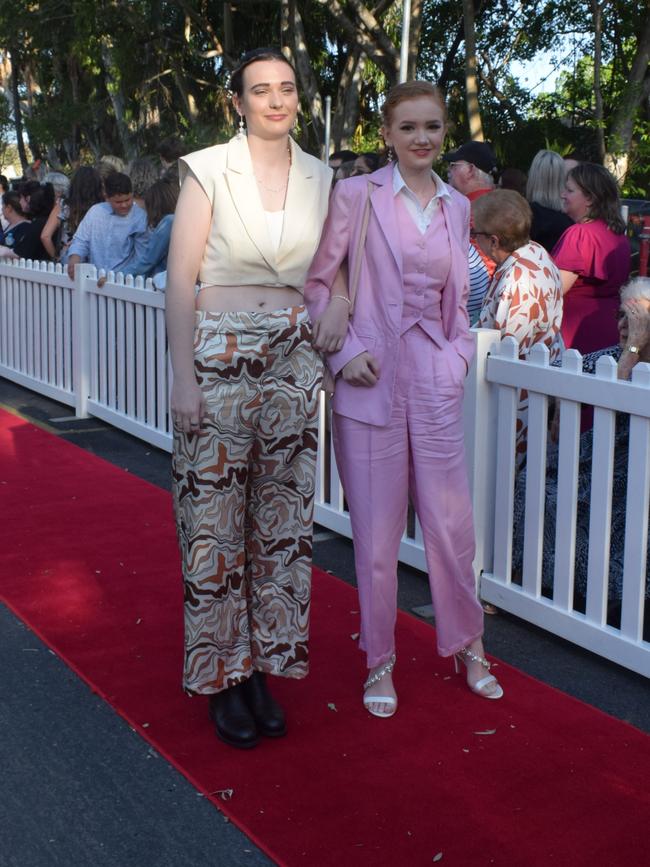 Amelia Coote and Inara Scott at the North Rockhampton High School Formal 2023.