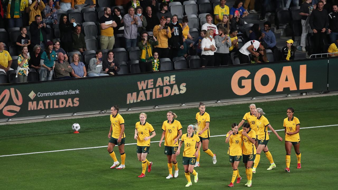 12,087 double vaccinated fans packed Commbank Stadium. Picture: Getty Images