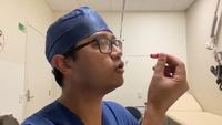 Doctor demonstrates how to properly swab your nose