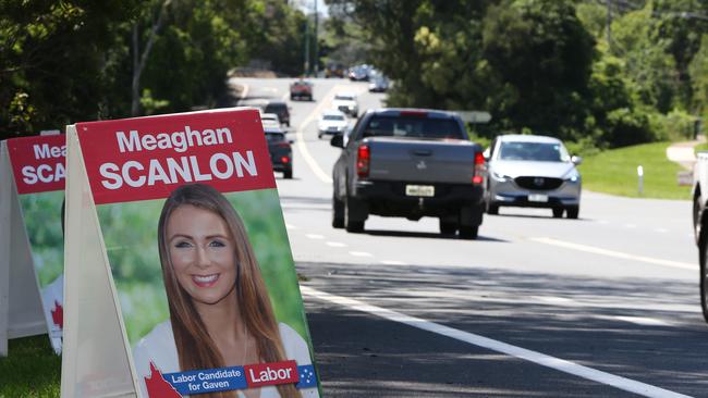 The election has started and the signs are out as campaigning begins in the seat of Gaven.. Picture Glenn Hampson