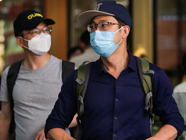 SYDNEY, AUSTRALIA - Newswire Photos JANUARY 03, 2022: People are seen shopping in Pitt street Mall in the CBD in Sydney as Covid continues with very few people seen wearing face masks. Picture: NCA Newswire / Gaye Gerard