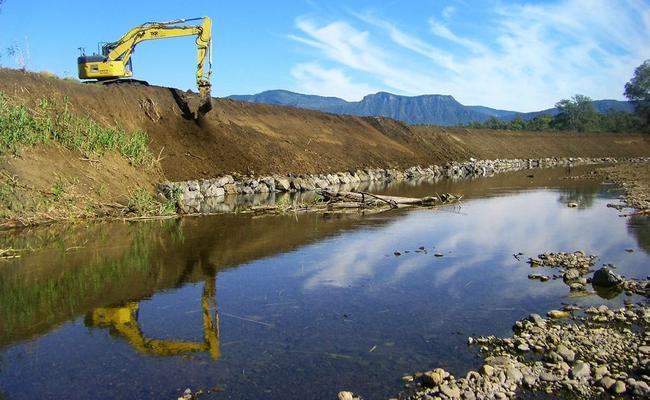 Waterways on Tarome farmer Mal Abbott's property are being rebuilt by SEQ Catchments to better withstand future floods. . Picture: Queensland Reconstruction Authority