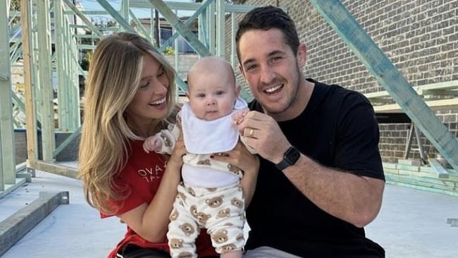 Harmony and Nat Butcher, with baby Beau, have enlisted Sydney building company FutureFlip to construct their first home in Sydney's east. Picture: Instagram