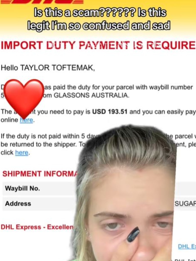 She questioned why she wasn’t told about the fees before paying for her items. Picture: Taylor Toftemark/TikTok