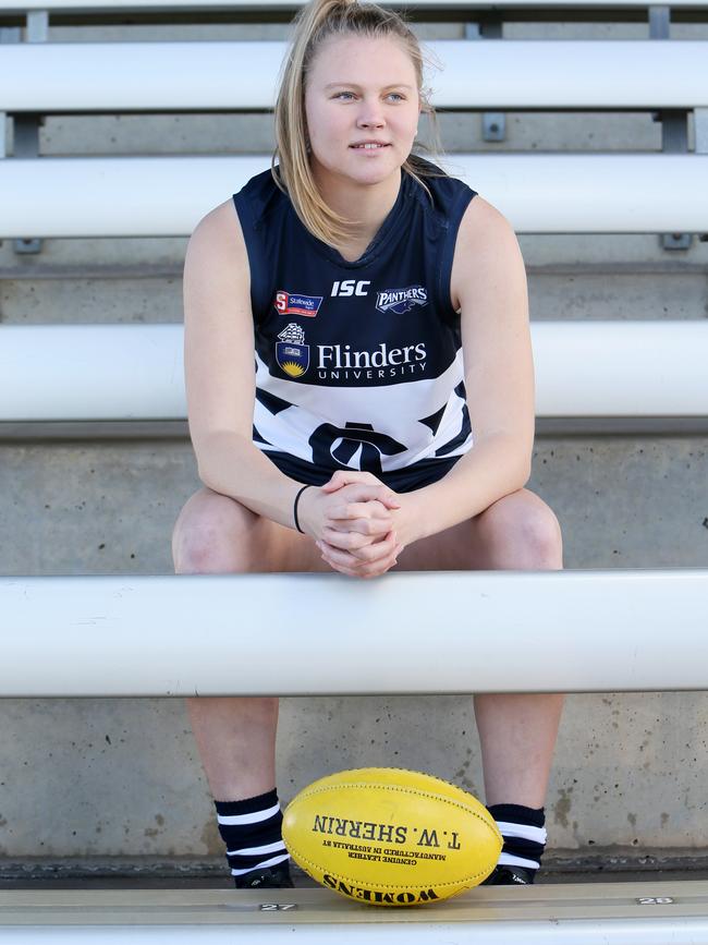 South Adelaide SANFLW player Montana McKinnon. Picture: AAP/Emma Brasier
