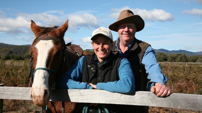 Laura and Ray Becker of Cradle Country Adventures at the start of their Bakers Beach horse ride. Picture: AMANDA DUCKER