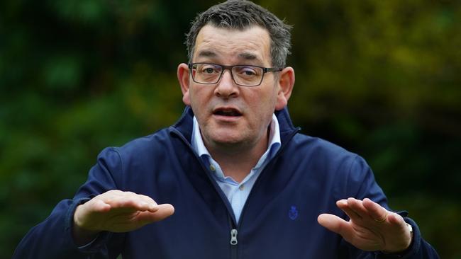 Daniel Andrews after the Commonwealth Games was cancelled. Picture: NCA NewsWire / Luis Enrique Ascui