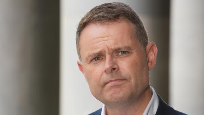 Treasurer Stephen Mullighan on the steps of Parliament House, with details of a new Liberal scandal set to rock the Black by-election. 10 November 2024. Picture Dean Martin