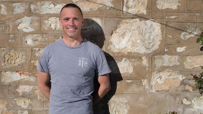 Acclaimed Port Fairy author Jock Serong was in no rush to be pictured alongside his client on the court steps.