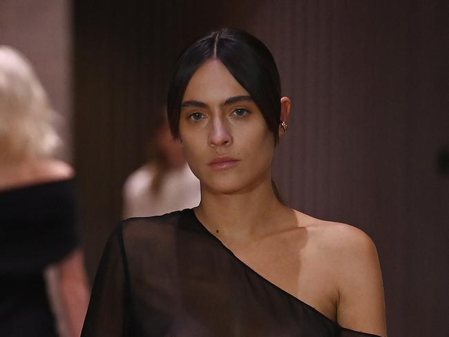 SYDNEY, AUSTRALIA - JUNE 02: A model walks the runway during the Beare Park show during Afterpay Australian Fashion Week 2021 Resort '22 Collections at Yallamundi Rooms, Sydney Opera House on June 02, 2021 in Sydney, Australia. (Photo by Stefan Gosatti/Getty Images)