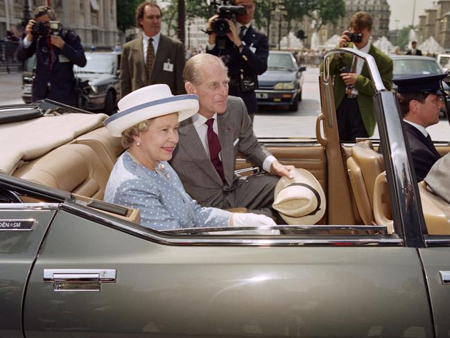 She returned to France often as Queen, as seen here in 1992 with the Duke of Edinburgh during a state visit. Picture: AFP