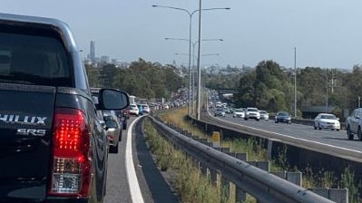 Congestion on the Southeast Freeway heading into the city. Picture: Alexandria Utting.