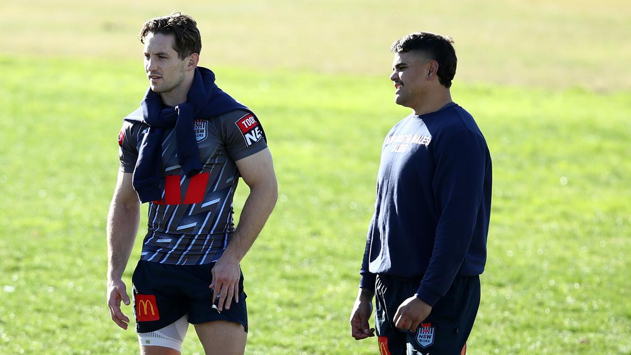 South Sydney teammates Cameron Murray and Latrell Mitchell. (Photo by Jason McCawley/Getty Images)