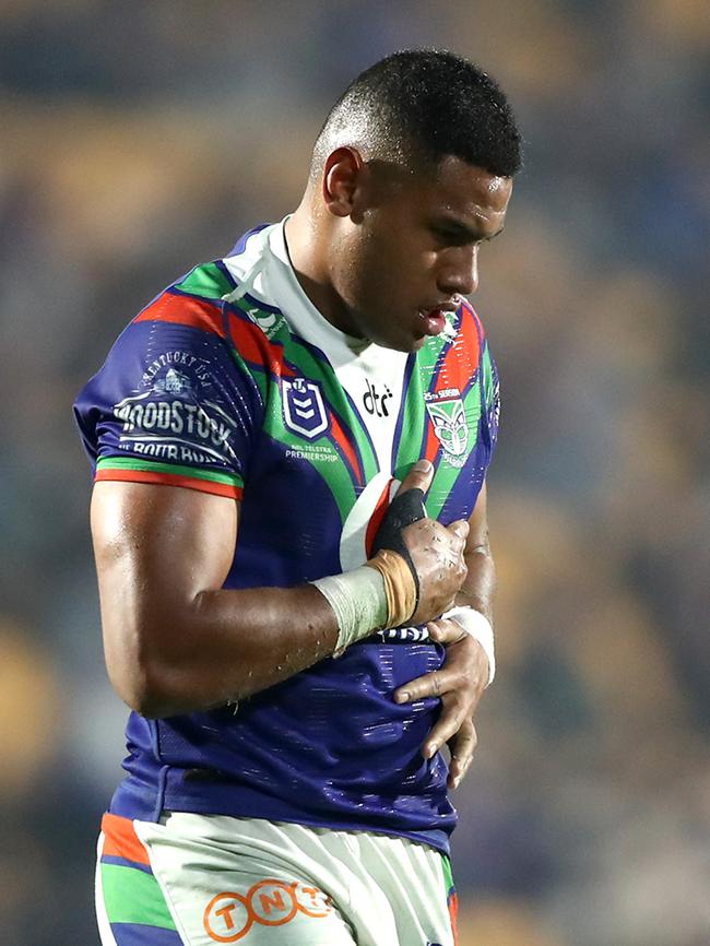 David Fusitu’a injured his ribs in the loss to North Queensland. Picture: Getty Images