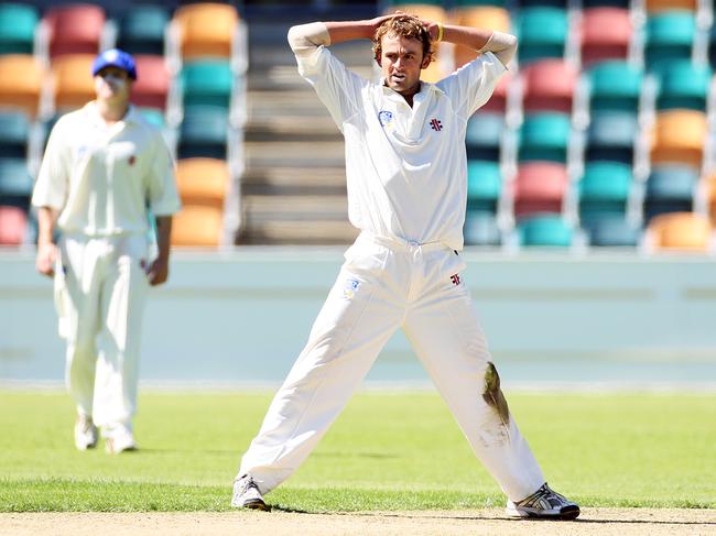 A hirsute Nathan Lyon in action for the ACT Under-23 team.