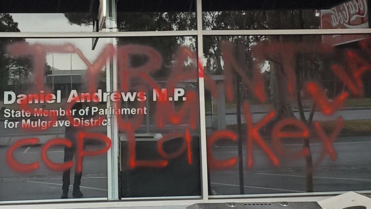 Daniel Andrews' Noble Park office covered in graffiti as vandals target  Mulgrave MP | Herald Sun