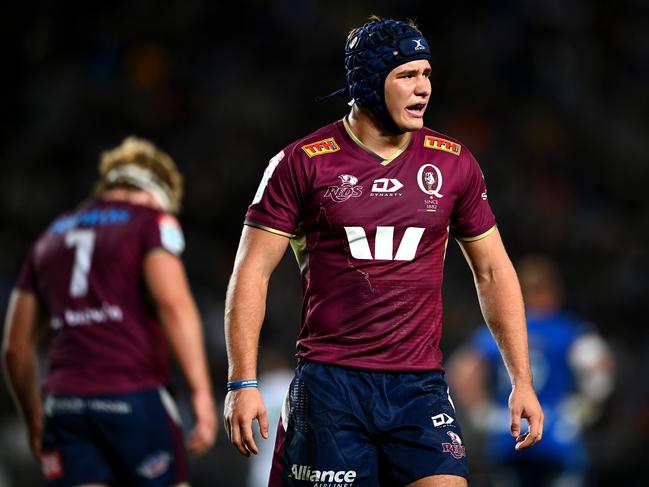 Reds centre Josh Flook contemplates defeat at Eden Park. Picture: Hannah Peters/Getty Images