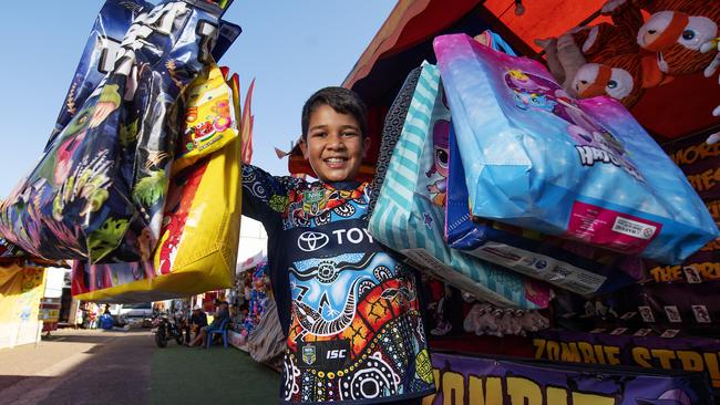 Jayden Mick, 12 at last year’s Royal Darwin Show. Picture: Keri Megelus