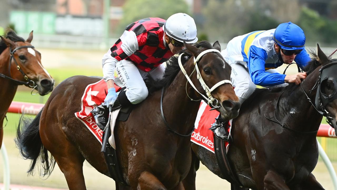 He's Xceptional wins the McKenzie Stakes after a “phenomenal” ride by Daniel Moor. Picture: Getty Images
