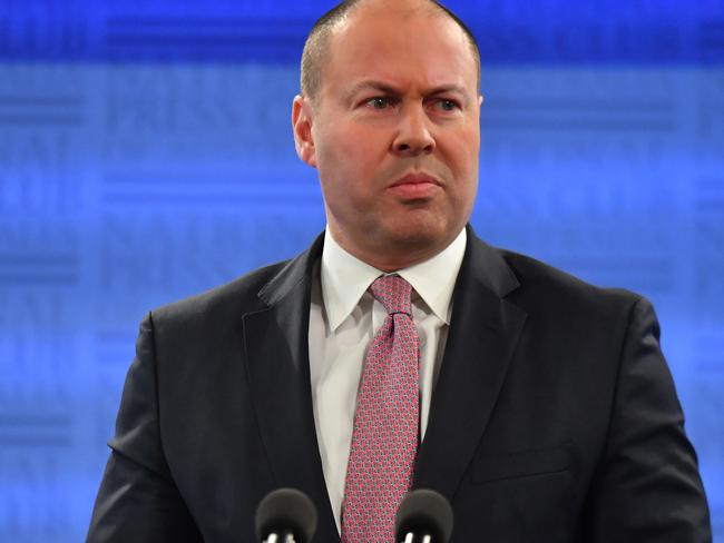 Treasurer Josh Frydenberg at the National Press Club in Canberra. Picture: AAP.