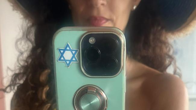 Sophie believes she was targeted because her mobile phone case has a Star of David sticker. Picture: Supplied