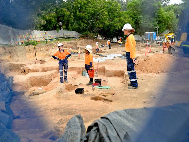 Archaeologist at the redevelopment of Windsor Bridge. Picture: Jeremy Piper