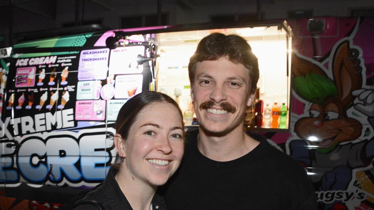 Tahra Hay and Teddy Gannon at Night Bite markets at Palm Beach-Currumbin SHS, Palm Beach. Pic: Regina King