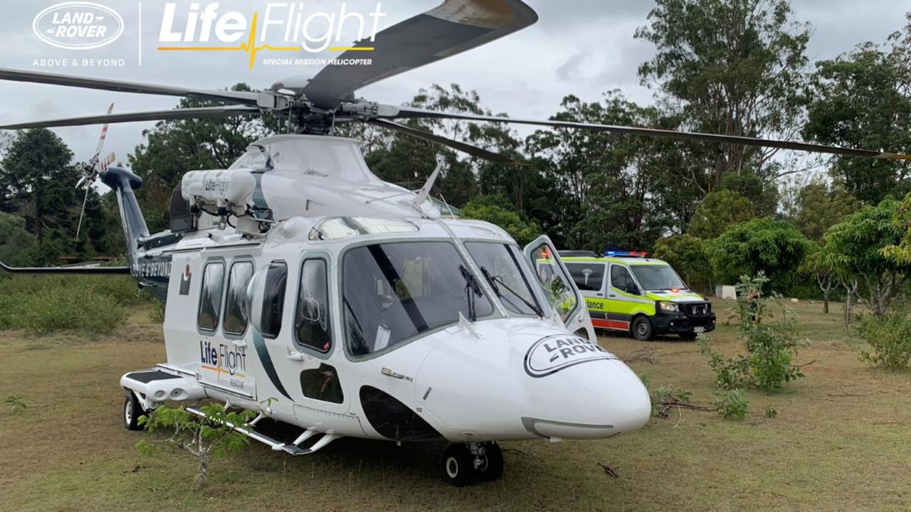 Land Rover LifeFlight on scene of farming accident near Toowoomba 14/1/23.