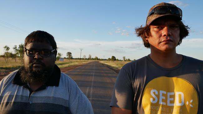 Garrwa and Yanyuwa men Gadrian Hoosan and Nicholas Fitzpatrick of Borroloola.